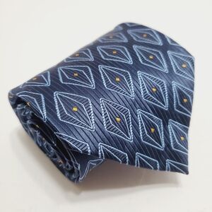 Giorgio Bissoni Necktie Blue Geometric Pattern Men's Neck Tie 56x4"